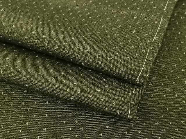 平和屋着物●お召 十字絣 正絹 AABC0067zg