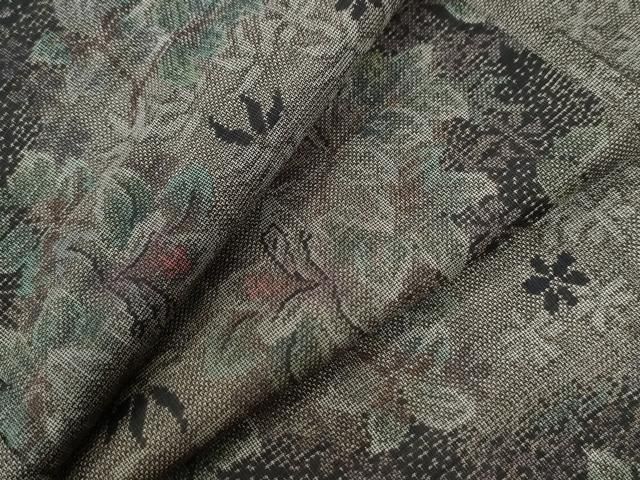 平和屋着物●本場大島紬 9マルキ 草花文 正絹 CAAZ3032yc