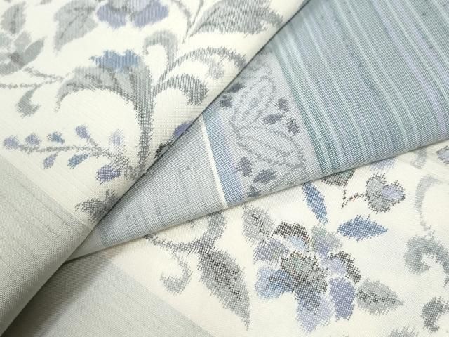 平和屋着物 上質な紬 花唐草間道 正絹 CAAZ3033yc