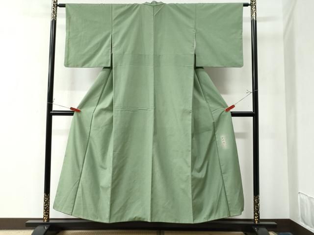 実現 平和屋着物●都喜ヱ門 本場染大島紬 利休趣 氷割れ文 柳染色 藤絹織物謹製 CAAZ3035yc 品質100％保証!