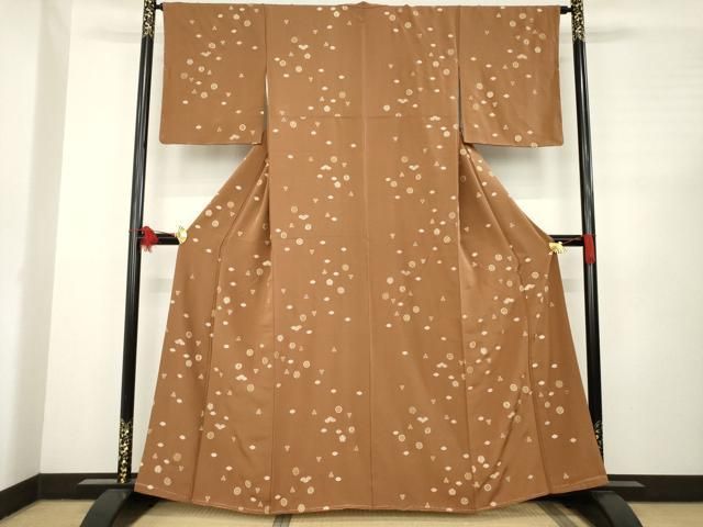 平和屋着物 上質な小紋 中国三大刺繍 相良刺繍 吉祥花文 正絹 AABC5634ck