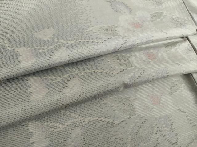 平和屋着物●本場大島紬 白大島 枝花文 やまと誂製 正絹 ♥ DAAY1682ps