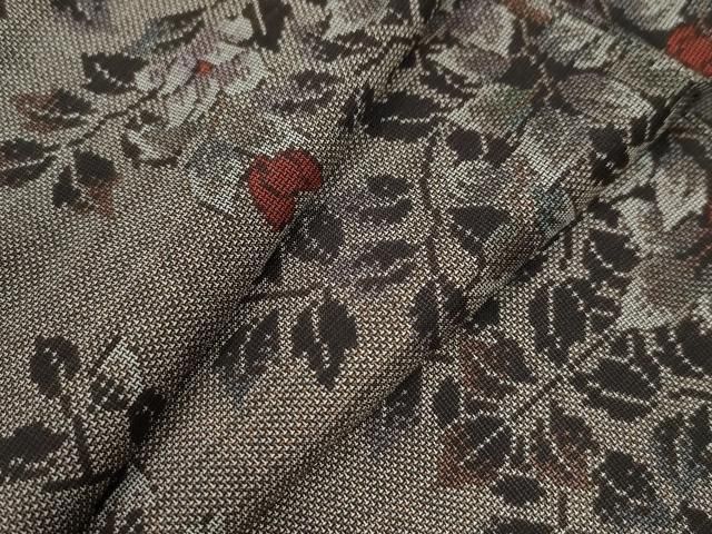 平和屋着物●本場大島紬 9マルキ 枝花文 正絹 ♥ CAAZ3046yc