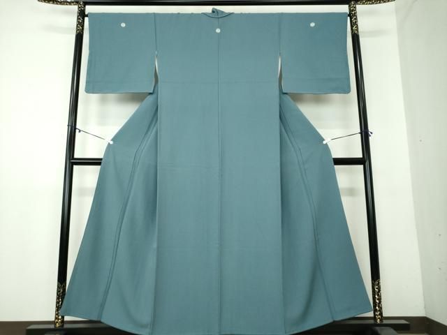 平和屋着物●上質な色無地 紺鼠色 正絹 ♥ DAAY1693ps