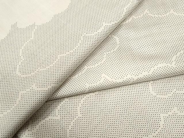 平和屋着物 本場大島紬 白大島 9マルキ 雲重ね文 正絹 CAAZ3048yc