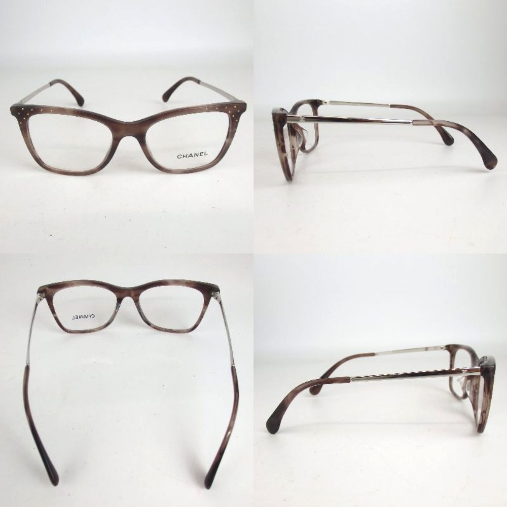 CHANEL シャネル ココマーク ラインストーン 3379-B-A 52□17 140 度無し眼鏡 16-403 6