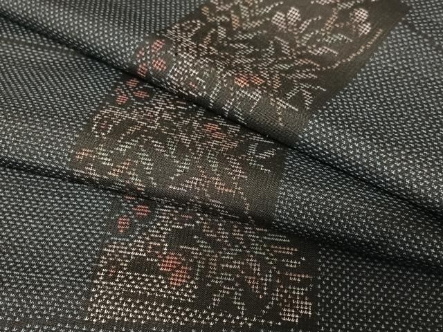 平和屋着物●本場大島紬 色紙重ね草花文 花宴 正絹 ♥ AABC0079zg