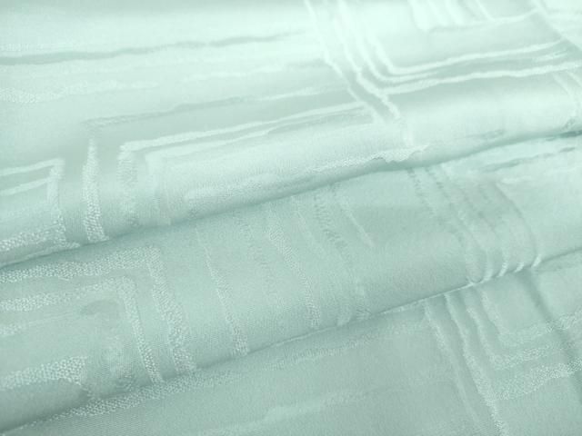 平和屋着物●上質な色無地 幾何学地紋 水色 正絹 DAAY1728ps