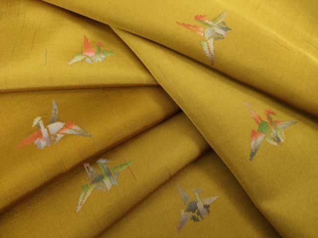 平和屋着物●上質な紬 折り鶴 正絹 DAAY1742ps