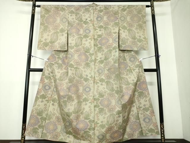 平和屋着物●本場大島紬 7マルキ 総絣 亀甲花文 正絹 DAAY1743ps