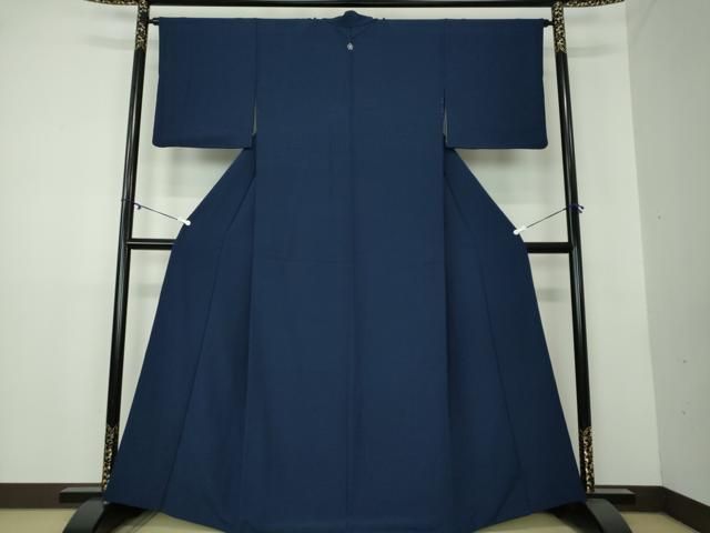 平和屋着物 上質な色無地 濃紺地 正絹 DAAY1744ps