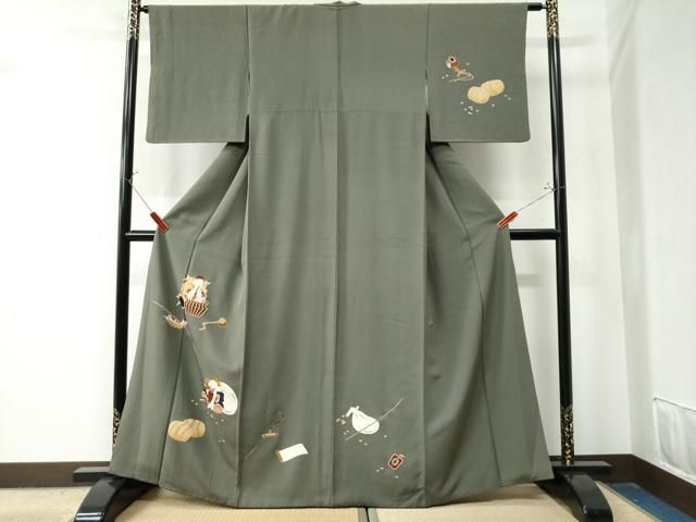 平和屋着物●訪問着 恵比寿 七福神 金彩 正絹 CAAZ3095yc