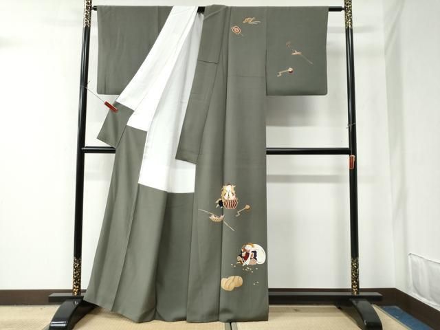 平和屋着物 訪問着 恵比寿 七福神 金彩 正絹 CAAZ3095yc