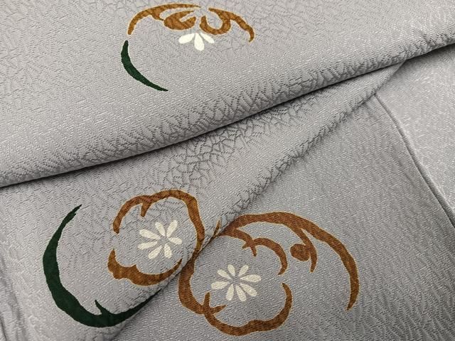 平和屋着物●上質な小紋 梅 正絹 AABC6002ph