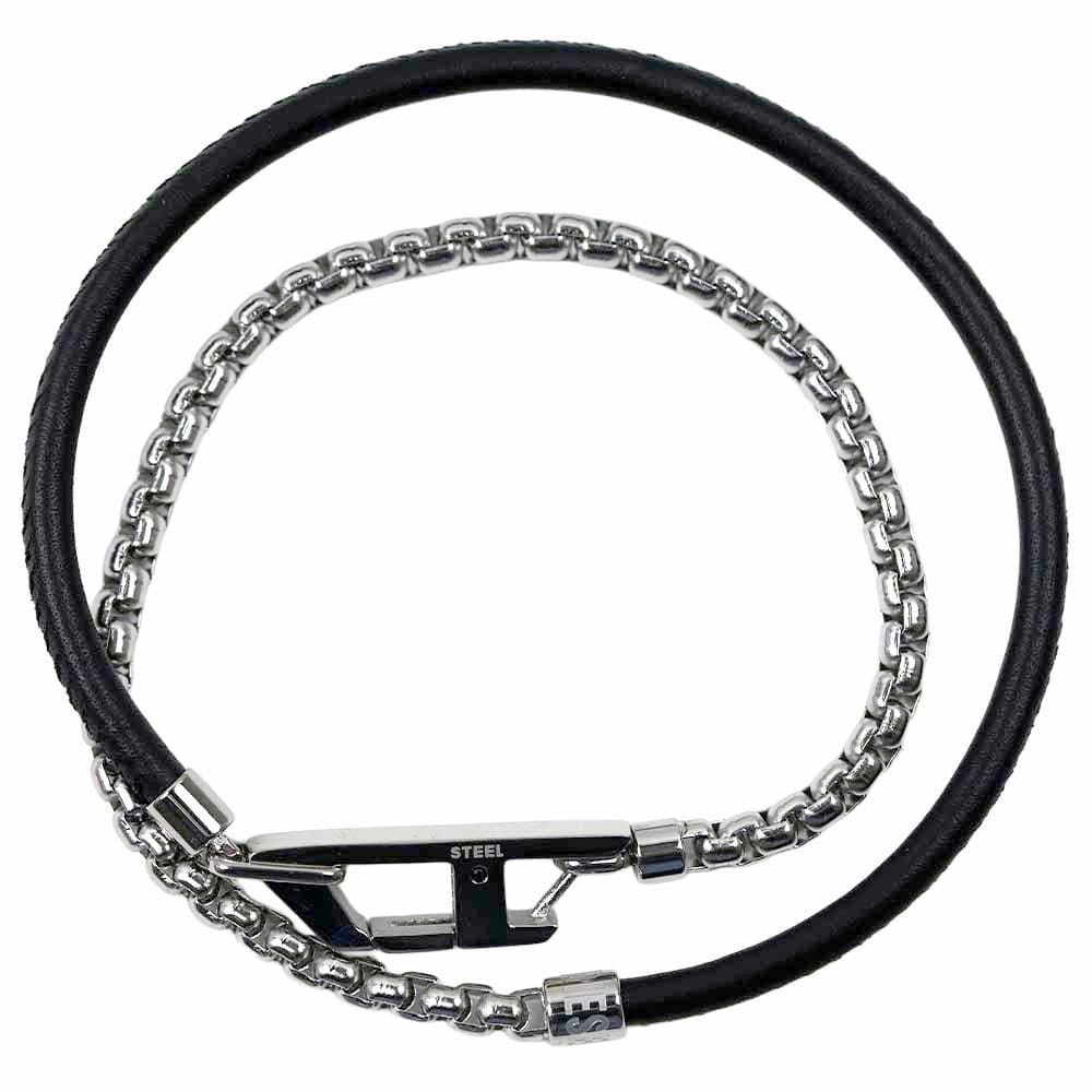 ディーゼル DIESEL ブレスレット メンズ ブラック×シルバー DX1472040