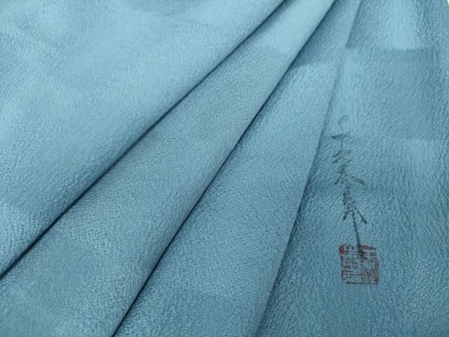 平和屋着物●世界的友禅作家 千地泰弘 小紋 市松地紋 正絹 DAAY1761ps