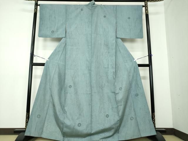 平和屋着物●訪問着 紬地 木目文 菊文 正絹 DAAY1762ps