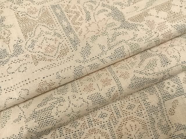 平和屋着物●本場結城紬 重要無形文化財 草花文 正絹 AABC6015ph