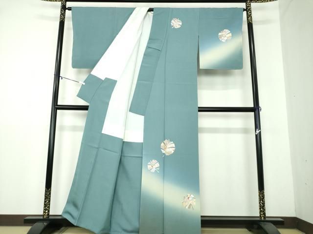 平和屋着物●訪問着 駒刺繍 宝尽くし花文 若松葉 暈し染め 金彩 正絹 ♥ DAAY1771ps