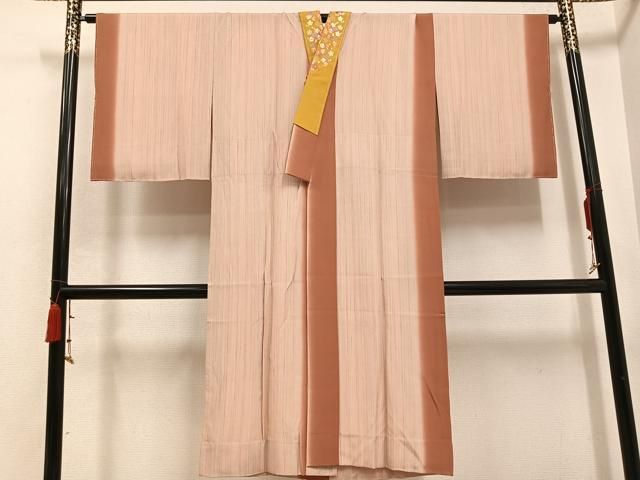 平和屋着物●長襦袢 無双仕立て 間道 半衿刺繍 正絹 AABC6019ph