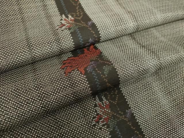 平和屋着物●本場大島紬 9マルキ 草花間道 正絹 DAAY1773ps