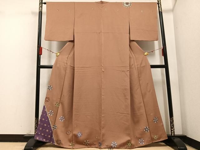 平和屋着物●世界的友禅作家 千地泰弘 訪問着 舞花文 正絹 AABC6024ph