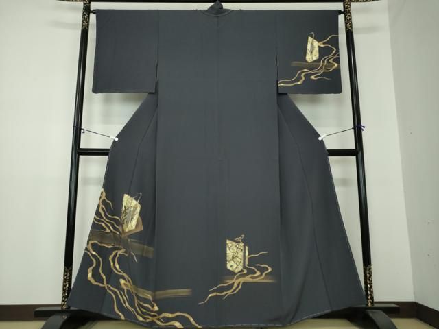 平和屋着物●訪問着 竹屋町刺繍 立鶴 金銀彩 正絹 ♥ DAAY1819ps