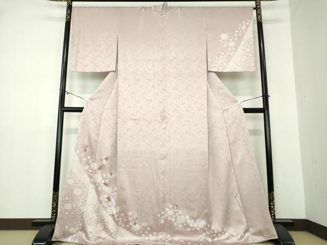 平和屋着物●訪問着 絞り 刺繍 飾花文 金糸 正絹 DAAY1840ps