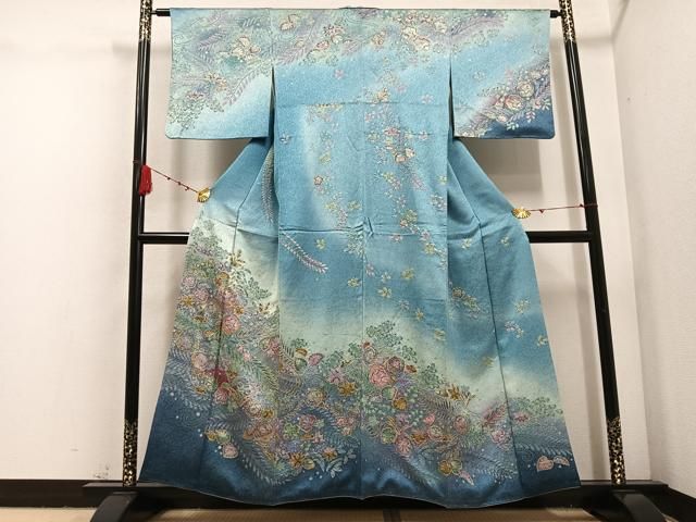 平和屋着物●訪問着 辻が花 絞り 暈し染め 金彩 正絹 AABC6026ph