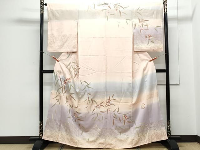 平和屋着物●訪問着 花蝶丸文 暈し染め 金彩 正絹 CAAY9516th