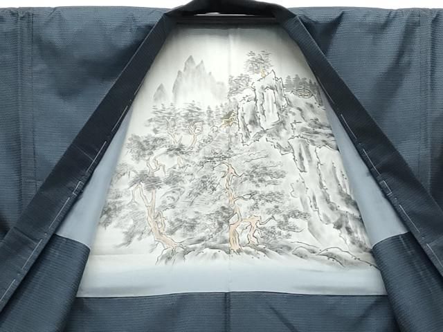 平和屋着物○男性 本場大島紬 アンサンブル 100亀甲 総詰め 正絹 逸品  