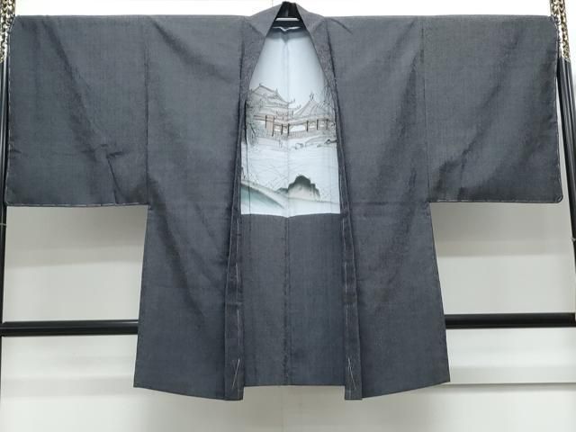  平和屋着物 男性 本塩沢 アンサンブル 蚊絣 証紙付き 正絹 th 着物セット 着物 浴衣