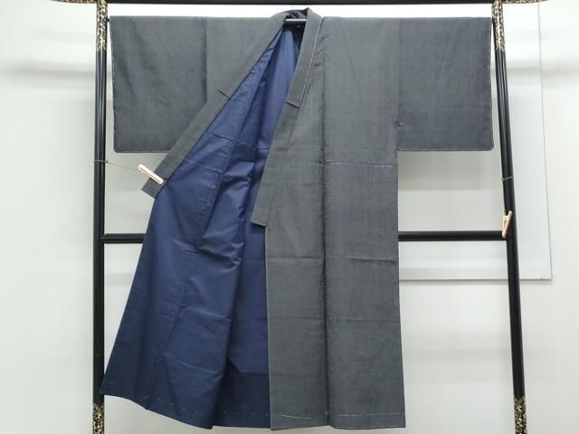 平和屋着物 男性 本塩沢 アンサンブル 蚊絣 証紙付き 正絹 th