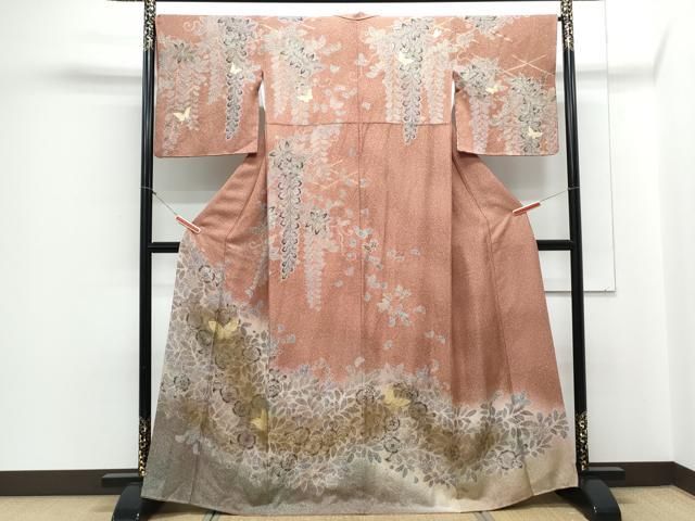 平和屋着物●訪問着 辻が花 駒刺繍 暈し染め 金彩 正絹 CAAZ8818th