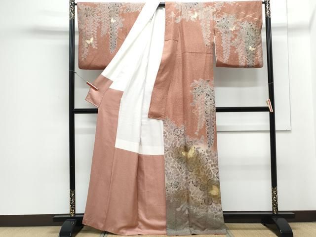 平和屋着物●訪問着 辻が花 駒刺繍 暈し染め 金彩 正絹 CAAZ8818th