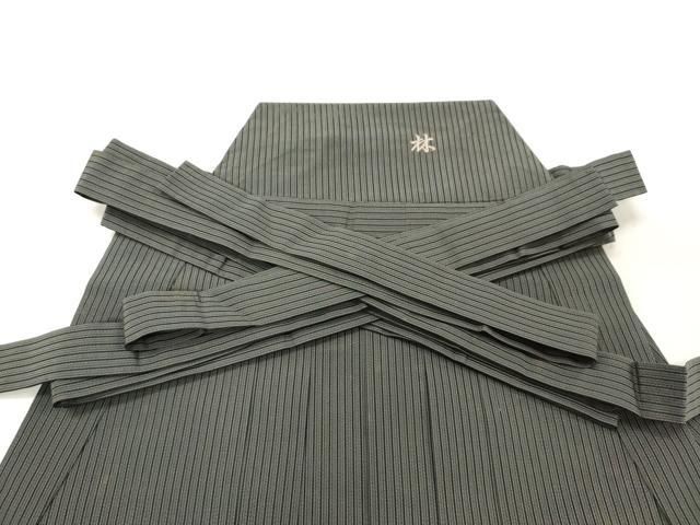 平和屋着物 夏物 男性 行灯袴 縞 正絹 ea