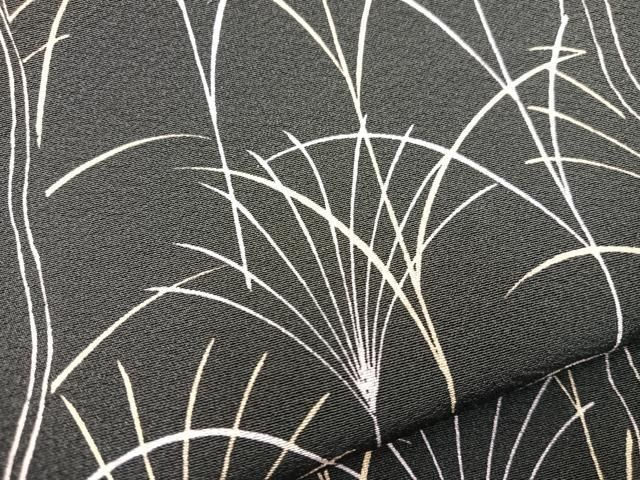  新作続々登場！ 平和屋着物●訪問着 作家物 草葉文 黒地 正絹 ♥ BAAV6193mz 達成