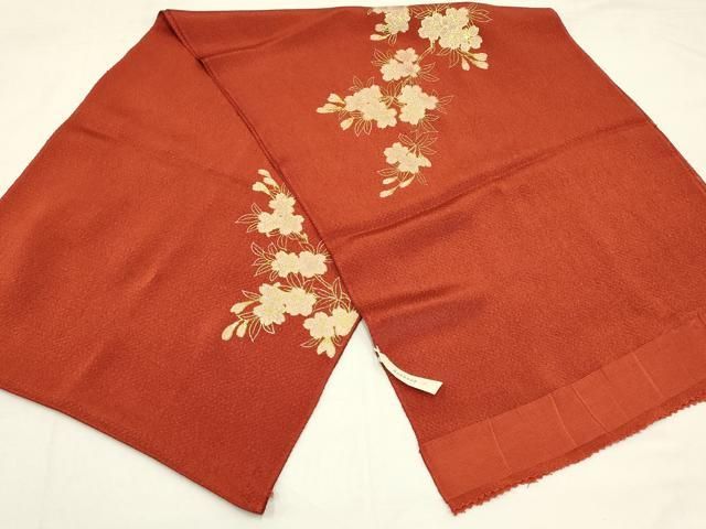 平和屋本店●和装小物 帯締め 帯揚げセット 高麗組 綾出し 枝花文 金糸 金彩 ♥品あり AABC4255ay