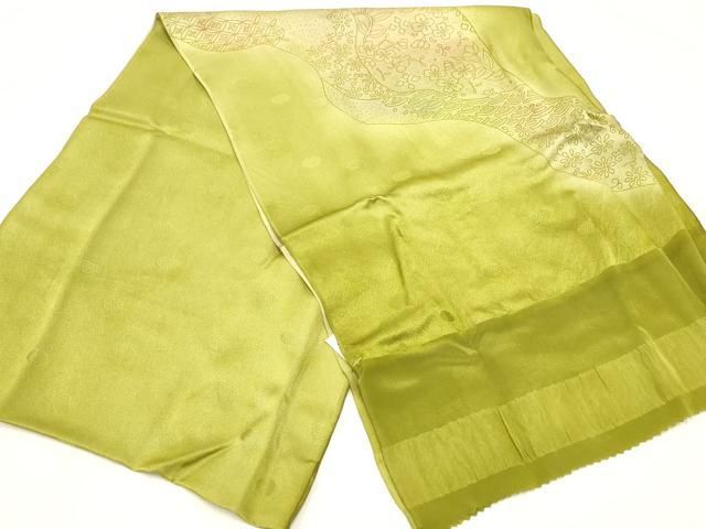 平和屋本店●和装小物 帯締め 帯揚げセット 道長吉祥花文 暈し染め 金糸 ♥品あり AABC4262ay