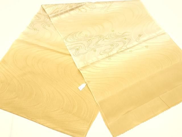 平和屋本店●和装小物 帯締め 帯揚げセット 笹浪組 流水花文 暈し染め 金糸 金彩 ♥ AABC4265ay