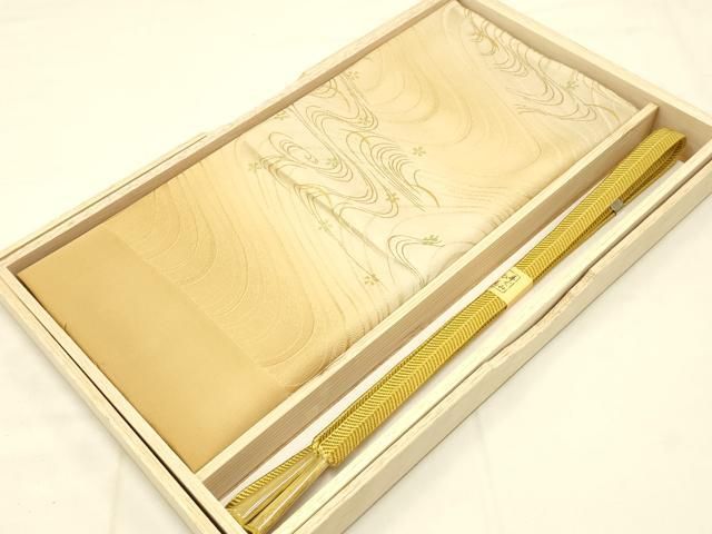平和屋本店 和装小物 帯締め 帯揚げセット 笹浪組 流水花文 暈し染め 金糸 金彩 AABC4265ay