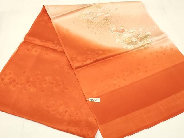 平和屋本店●和装小物 帯締め 帯揚げセット 冠組 霞花文 暈し染め 金彩 撚り房 正絹 ♥ AABC4269ay