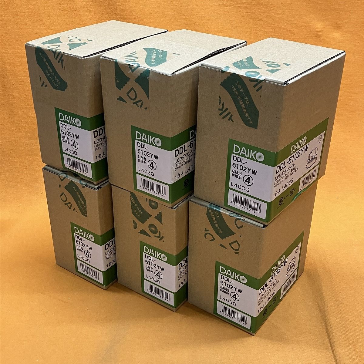 LEDダウンライト 6個セット DAIKO DDL-6102YW φ100 電球色