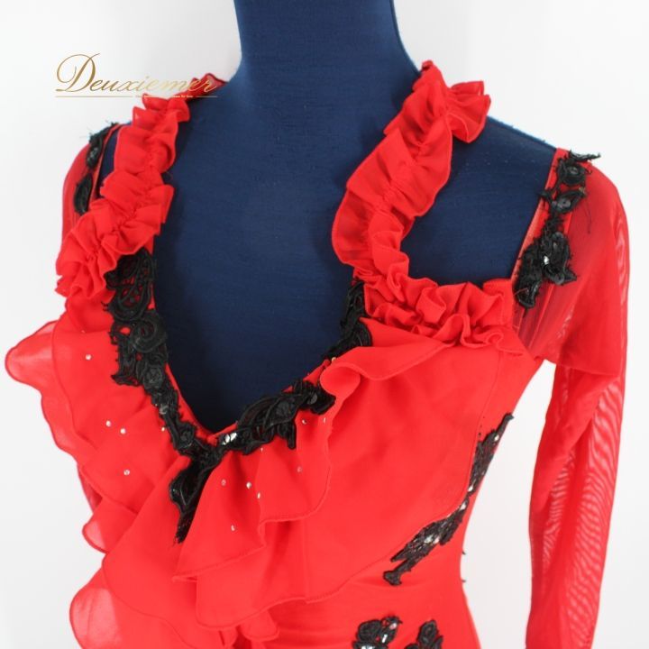 社交ダンス 衣装 ラテン ドレス ワンピース レッスンウェア パーティ衣装 女性用 レディース オールシーズン 赤 黒 ブラック系 solo ICHIOKU イチオク レッド系 ラインストーン スパンコール アシンメトリーデザイン おしゃれ 大人かわいい