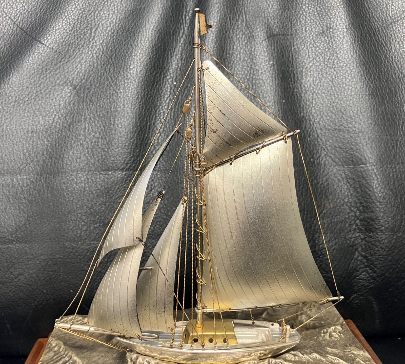 銀製 ヨット 銀製 ヨット ガラスケース付き タケヒコ TAKEHIKO 武比古