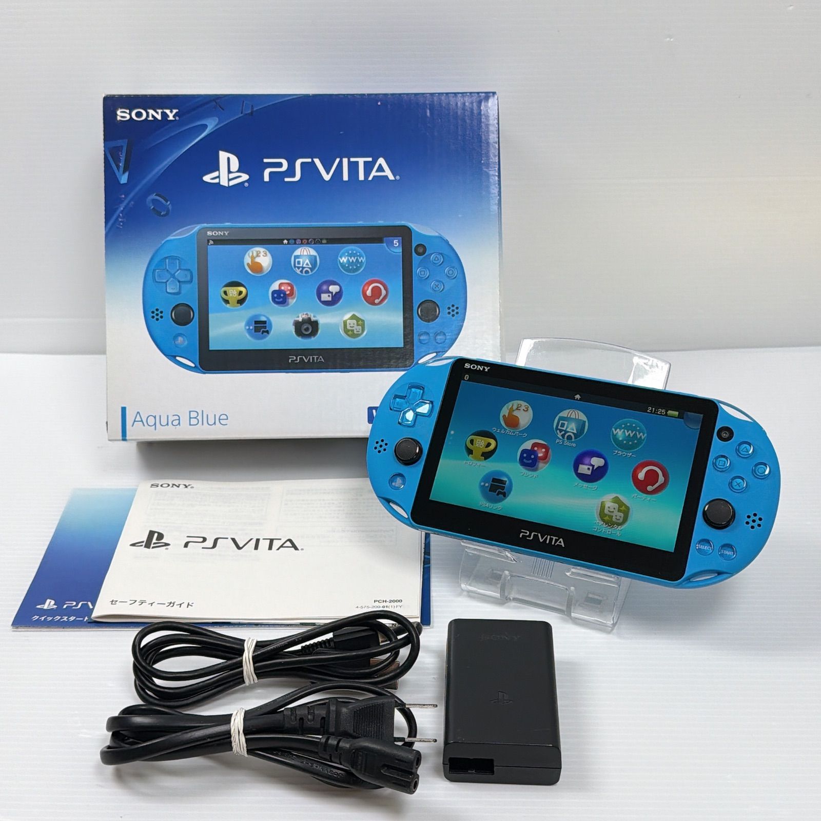PSVITA PCH 2000 アクアブルー PlayStation Vita FW3.63 遊べるセット 動作 済み ソニー プレイステーション psvita