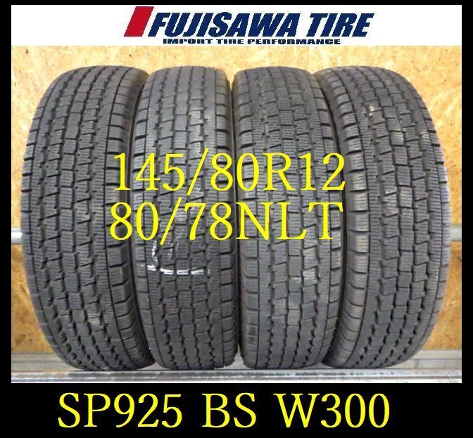 SP925 送料無料◆2025年製 約7～8部山●BS W300●145|80R12 80|78NLT●4本