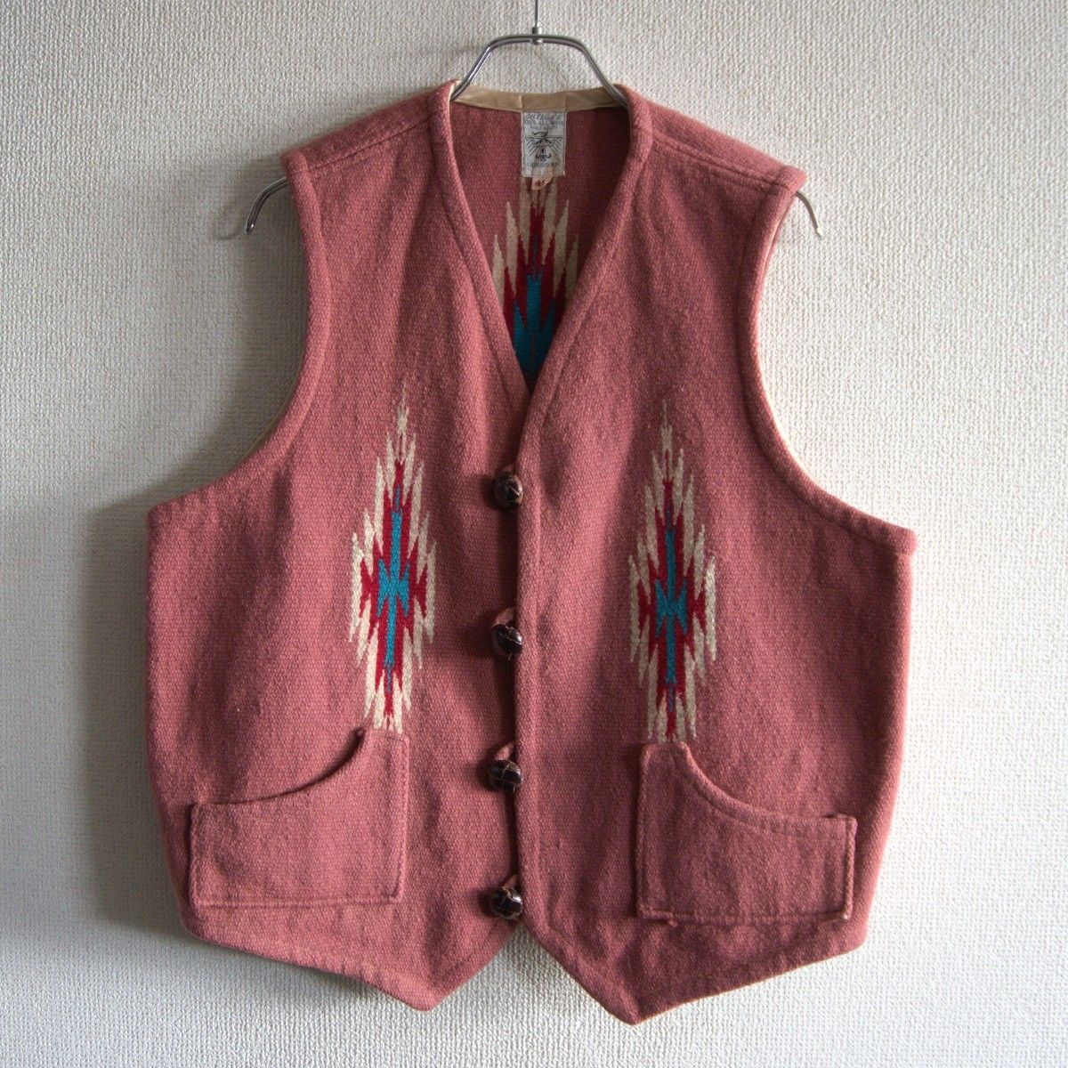 |ビッグサイズ ORTEGA S 60s 70s チマヨベスト 42 ピンク ウール オルテガ 25101039