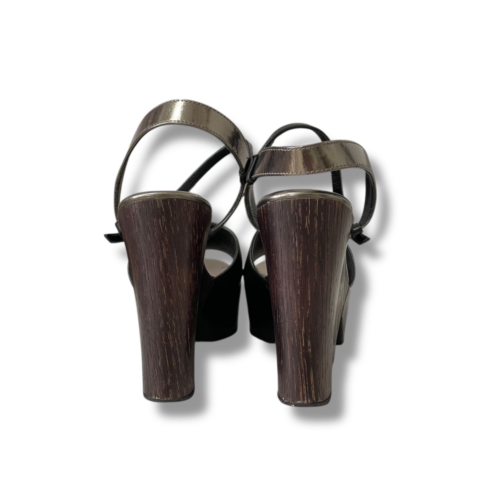 Max Mara マックスマーラ ブラック レザー サンダル アンクル