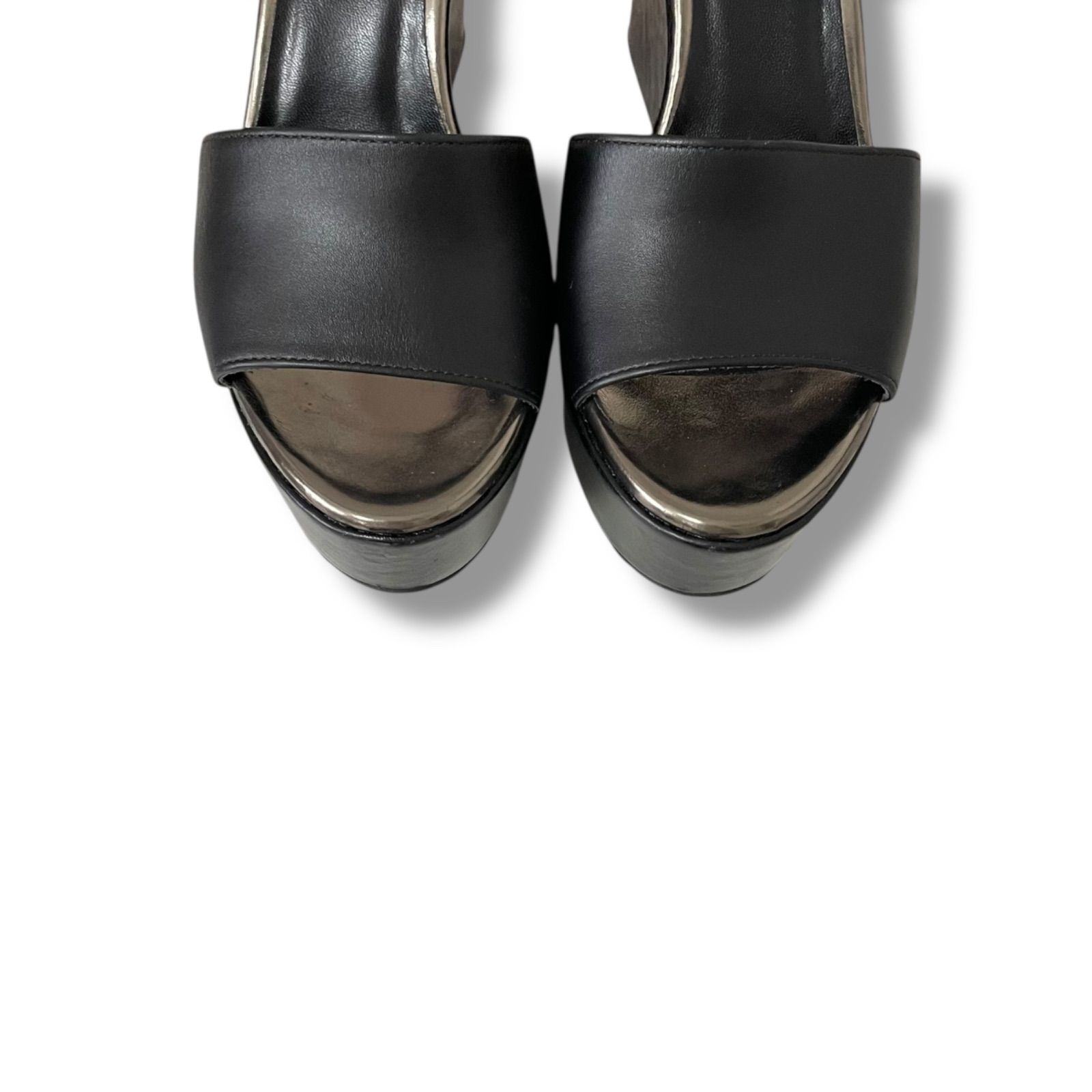 Max Mara マックスマーラ ブラック レザー サンダル アンクル